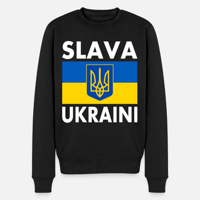 Slava ukraini - Pull Premium bio Homme - noir