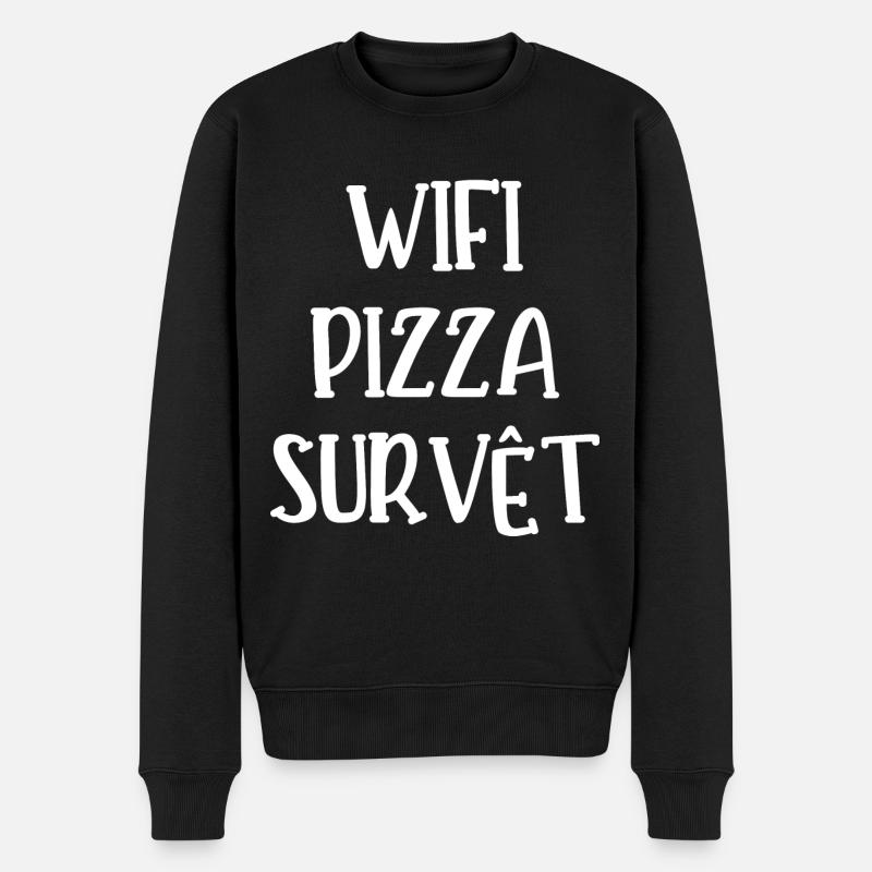 wifi pizza survêt - Pull Premium bio Homme - noir