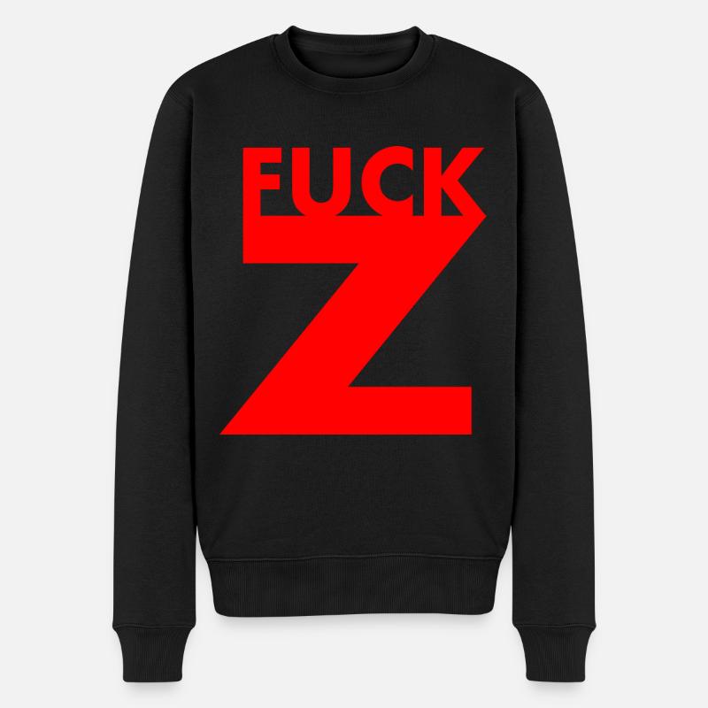 Fuck z - Männer Premium Bio Pullover - Schwarz