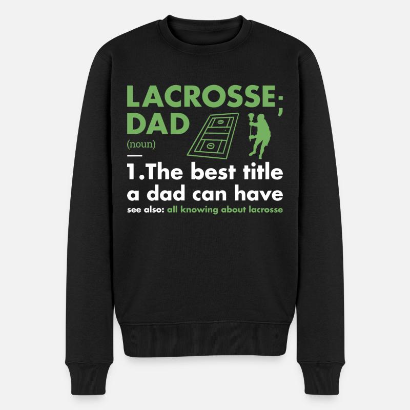 Sport Dad Definition Lacrosse - Männer Premium Bio Pullover - Schwarz