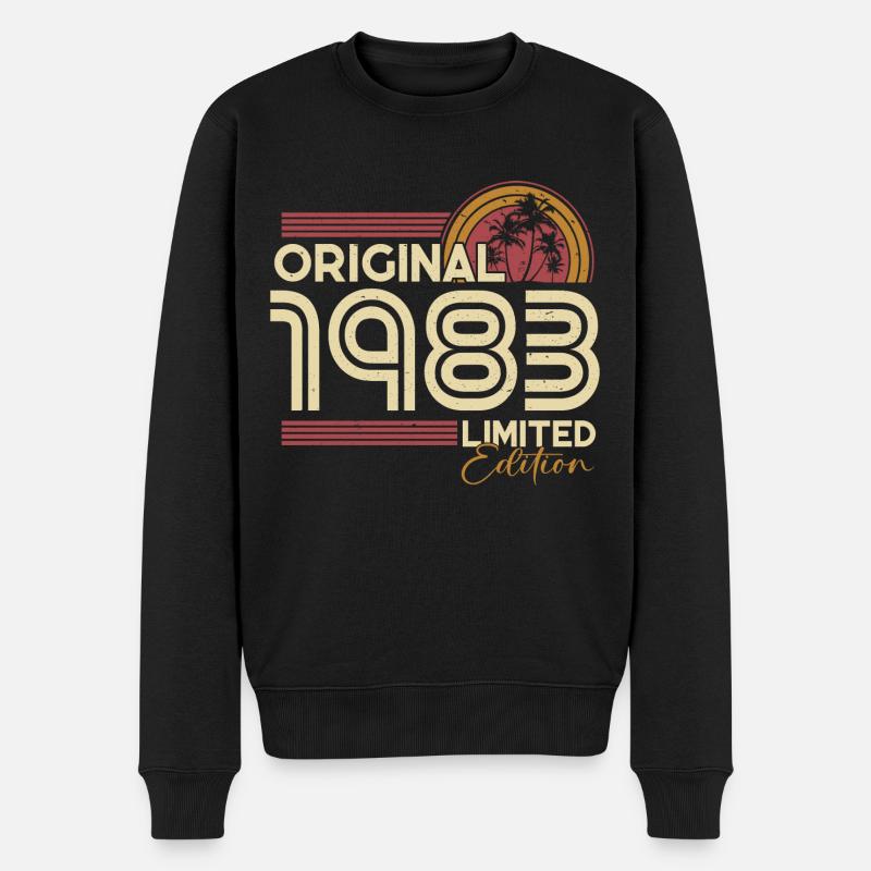 Original 1983 Vintage Jahrgang Geburtstag Geschenk - Männer Premium Bio Pullover - Schwarz