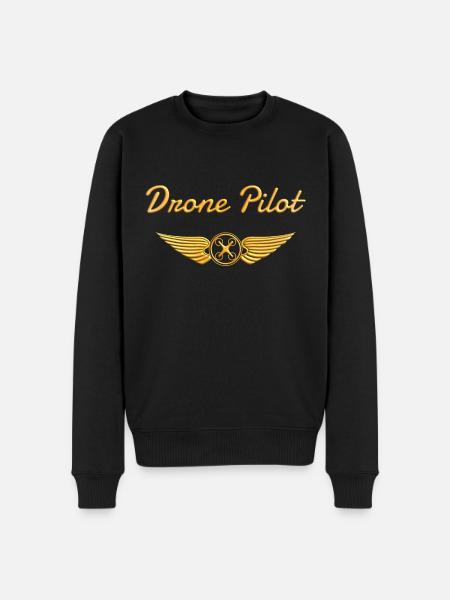 Drone Pilot Badge Quadcopter - Men's Premium Organic Jumper - black