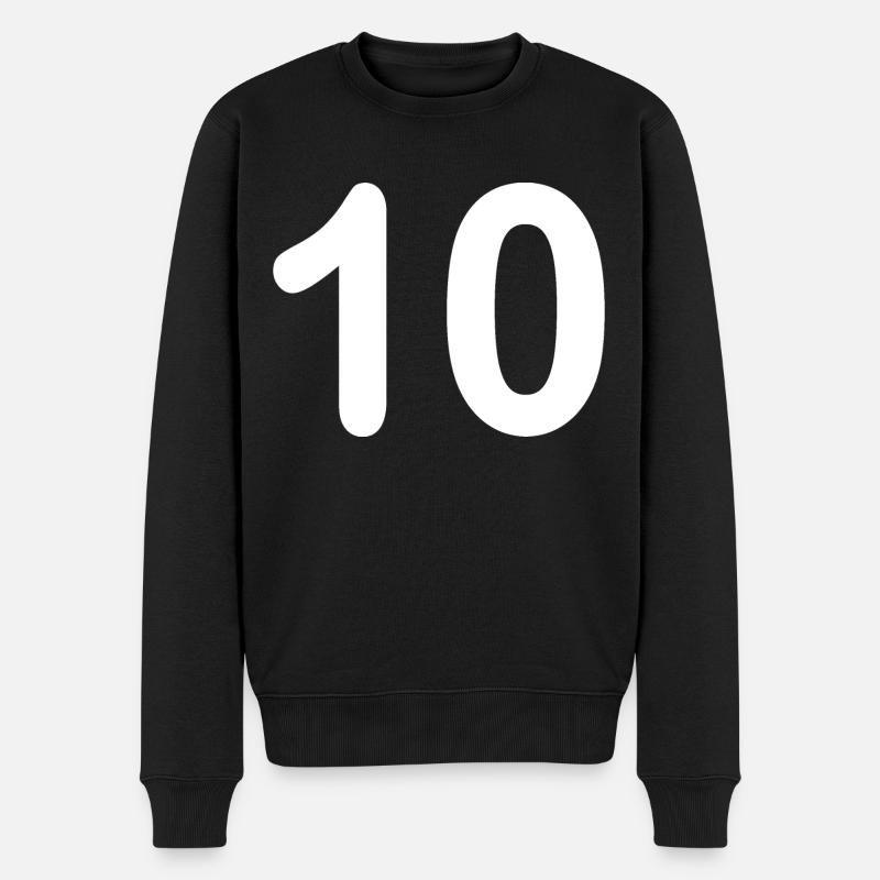10 - Männer Premium Bio Pullover - Schwarz