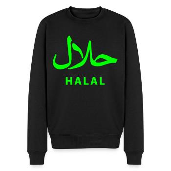 Halal حلال - Männer Premium Bio Pullover - Schwarz - Vorne - Nico (187cm)