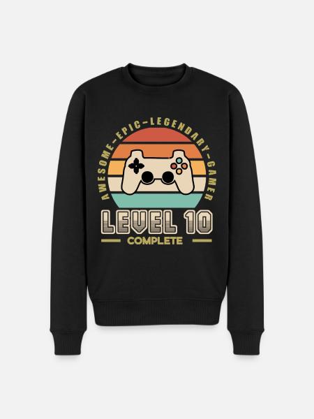 Level 10 years - Men's Premium Organic Jumper - black