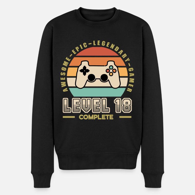 Level 18 years old - Men's Premium Organic Jumper - black
