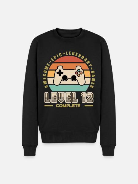 Level 12 years old - Men's Premium Organic Jumper - black