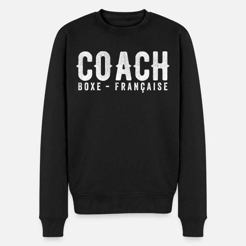 Coach Boxe Française Entraineur de Boxe Française - Pull Premium bio Homme - noir