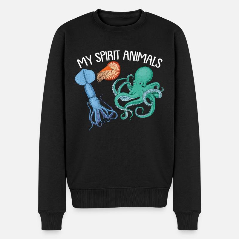 Céphalopode, pieuvre, pieuvre - Pull Premium bio Homme - noir
