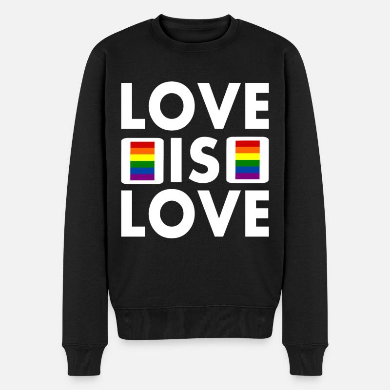Love is love - Männer Premium Bio Pullover - Schwarz