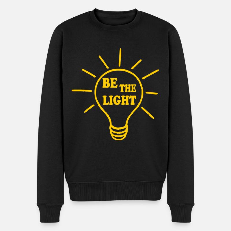 Be the light - Männer Premium Bio Pullover - Schwarz