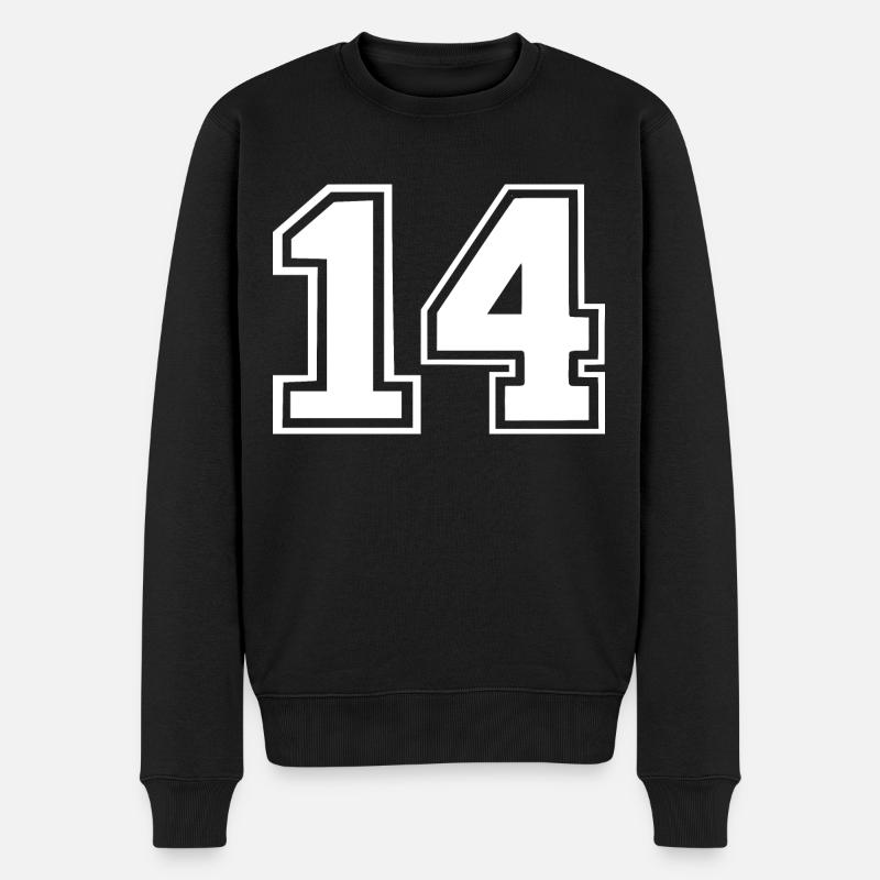 14 - Männer Premium Bio Pullover - Schwarz