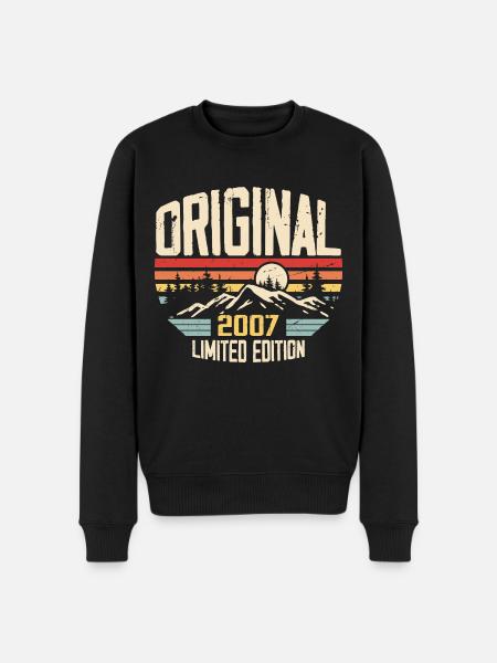 Nostalgisk 2007 fødselsdagsgave 2007 - Økologisk premium-sweatshirt til mænd - sort