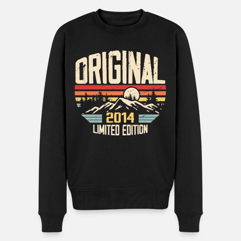 Nostalgisches 2014 Geburtstagsgeschenk 2014 - Männer Premium Bio Pullover - Schwarz