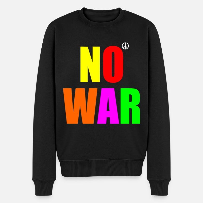 No war - Pull Premium bio Homme - noir
