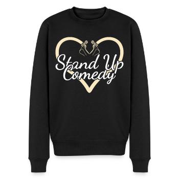 Comedian Heart Stand Up Comedy - Men's Premium Organic Jumper - black - Front - Nico (187cm)