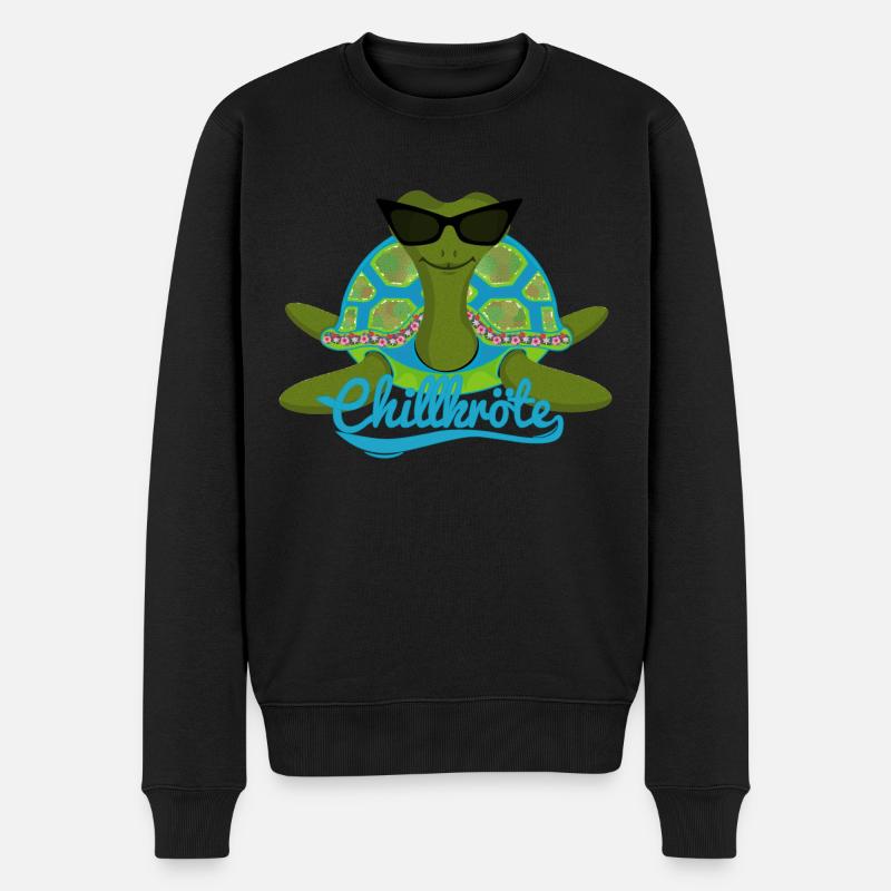 Schildkröte Chillkröte Chill Kröte - Männer Premium Bio Pullover - Schwarz