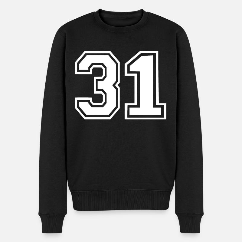 31 - Männer Premium Bio Pullover - Schwarz