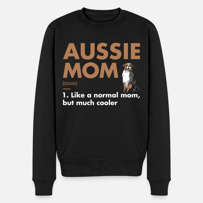 Dog Aussie Mom Definition - Männer Premium Bio Pullover - Schwarz