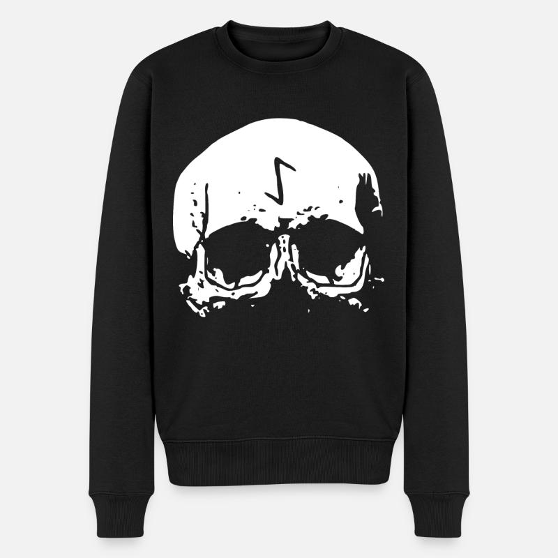 Schädel Rune - Walhalla - Odin - Wiking - Männer Premium Bio Pullover - Schwarz