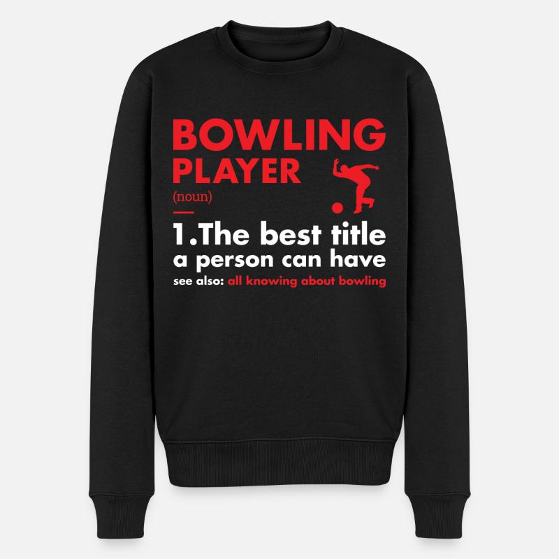 Sport Player Definition Bowling - Männer Premium Bio Pullover - Schwarz