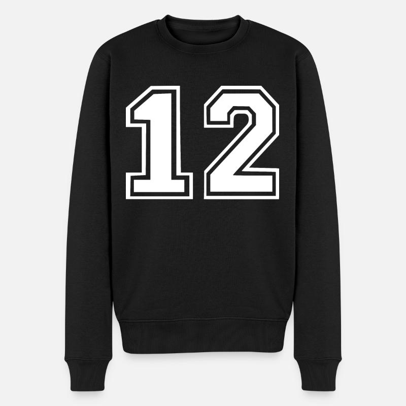 12 - Männer Premium Bio Pullover - Schwarz