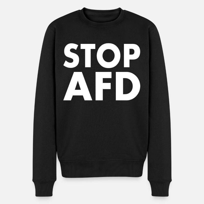 Stop afd - Männer Premium Bio Pullover - Schwarz