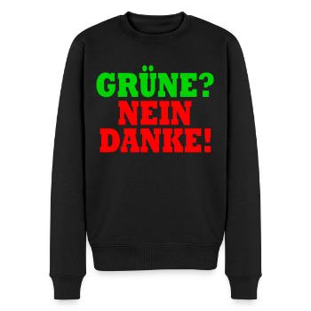 grüne nein danke - Männer Premium Bio Pullover - Schwarz - Vorne - Nico (187cm)
