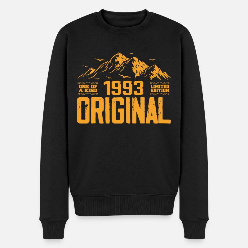 Vintage 1993 Geburtstagsgeschenk - Retro 1993 - Männer Premium Bio Pullover - Schwarz