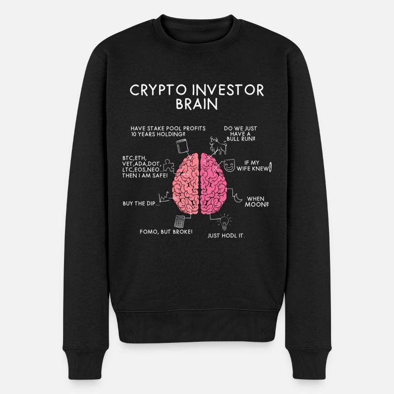 Crypto Investor Brain | Cadeau de fan de crypto - Pull Premium bio Homme - noir