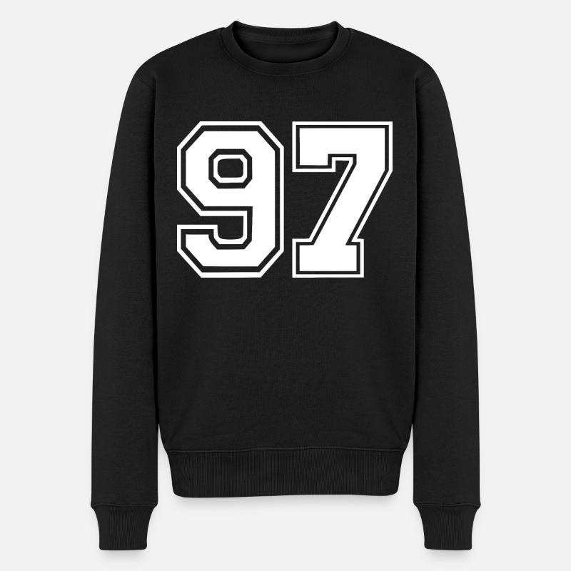 97 - Männer Premium Bio Pullover - Schwarz
