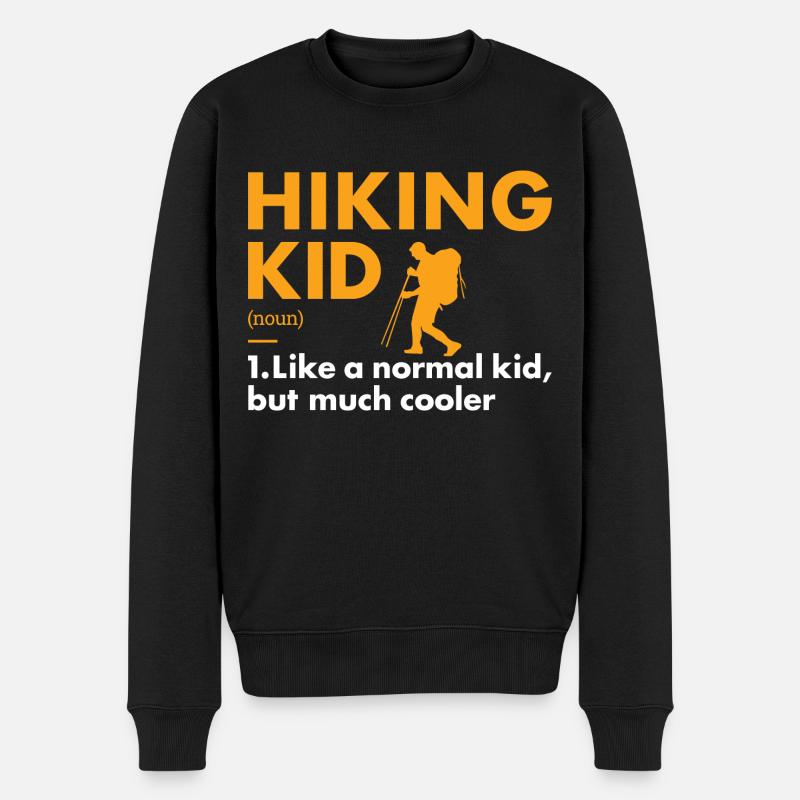 Hiker Kid Definition Hiking - Männer Premium Bio Pullover - Schwarz