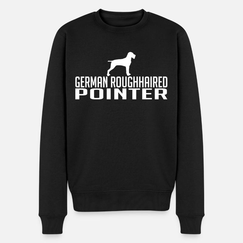 GERMAN ROUGHHAIRED POINTER Hunderasse Wilsigns - Männer Premium Bio Pullover - Schwarz