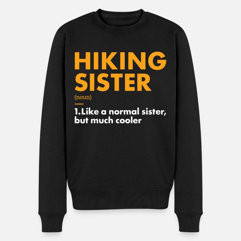 Hiker Sister Definition Hiking - Männer Premium Bio Pullover - Schwarz