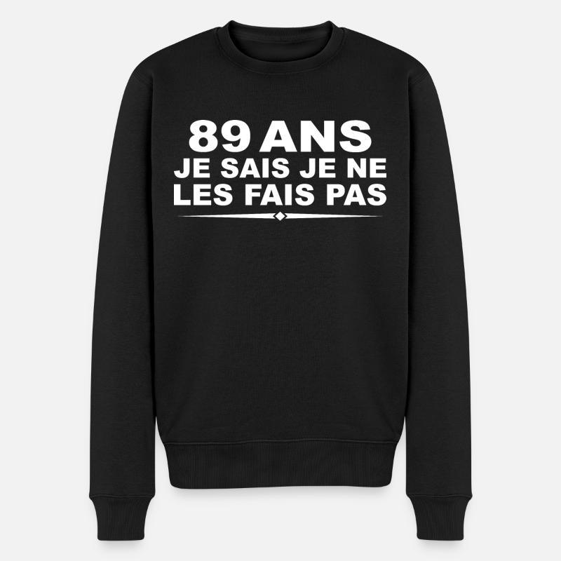 89 Jahre alt | Humor Geschenk zum 89. Geburtstag - Männer Premium Bio Pullover - Schwarz