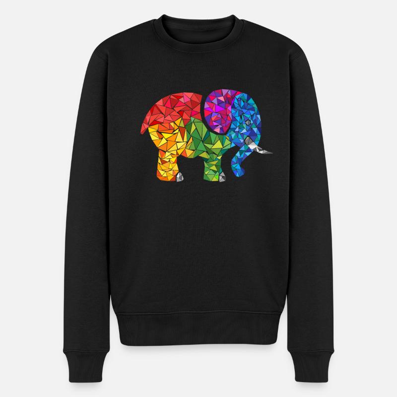 Elefant - Männer Premium Bio Pullover - Schwarz