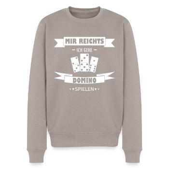 Domino Dominoes Spruch - Männer Premium Bio Pullover - Taupe - Vorne - Nico (187cm)