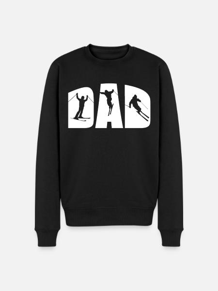 Ski Papa Vater Dad Skifahrer Geschenk - Männer Premium Bio Pullover - Schwarz