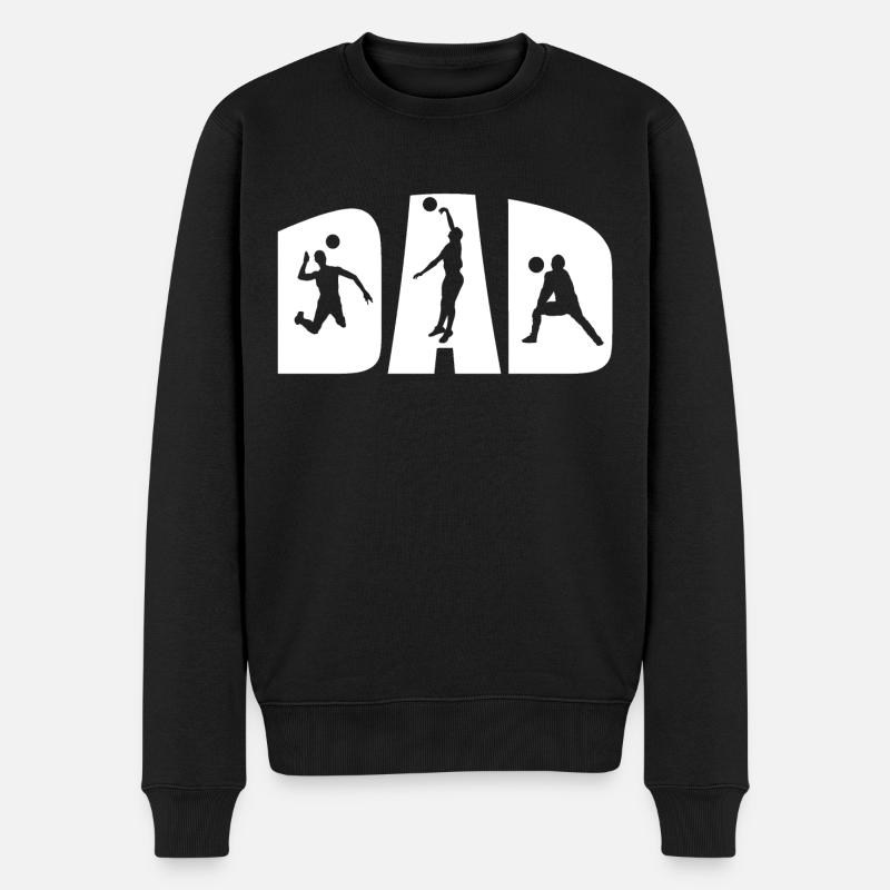 Volleyball Volleyballer Papa Vater Vatertag - Männer Premium Bio Pullover - Schwarz