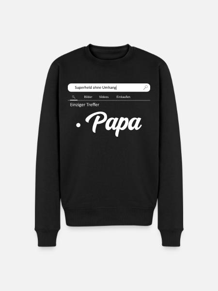 Superheld ohne Umhang Papa - Männer Premium Bio Pullover - Schwarz