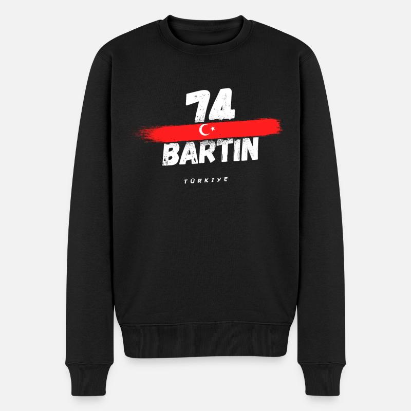 Bartin 74 Türkei Türkiye - Männer Premium Bio Pullover - Schwarz