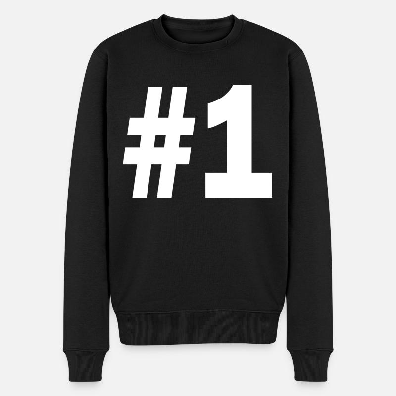 1 - Männer Premium Bio Pullover - Schwarz