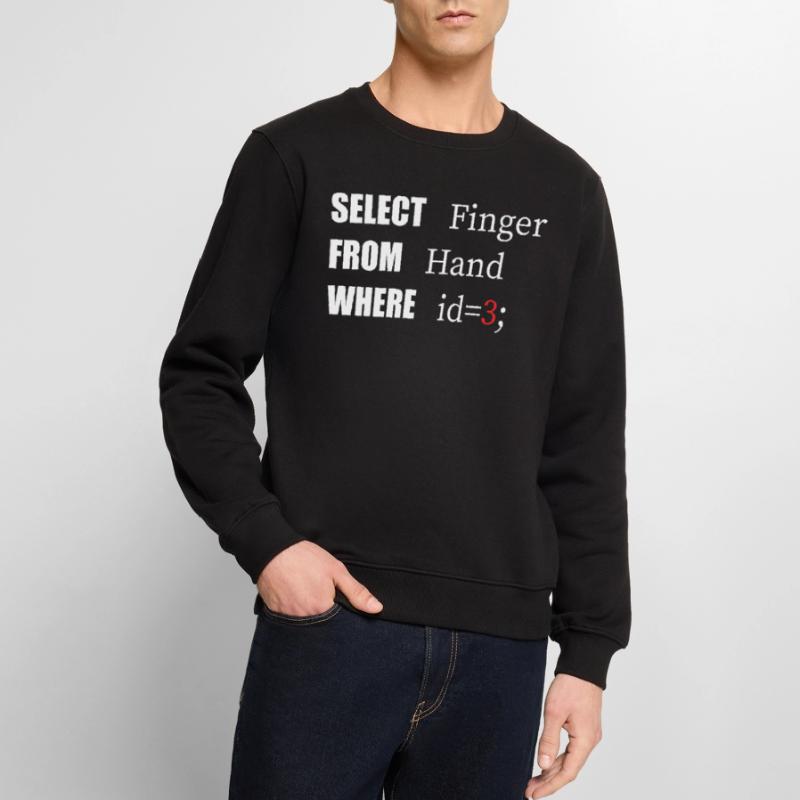 Doigt de sélection à la main, code amusant. Langage des codeurs Pull Premium bio Homme