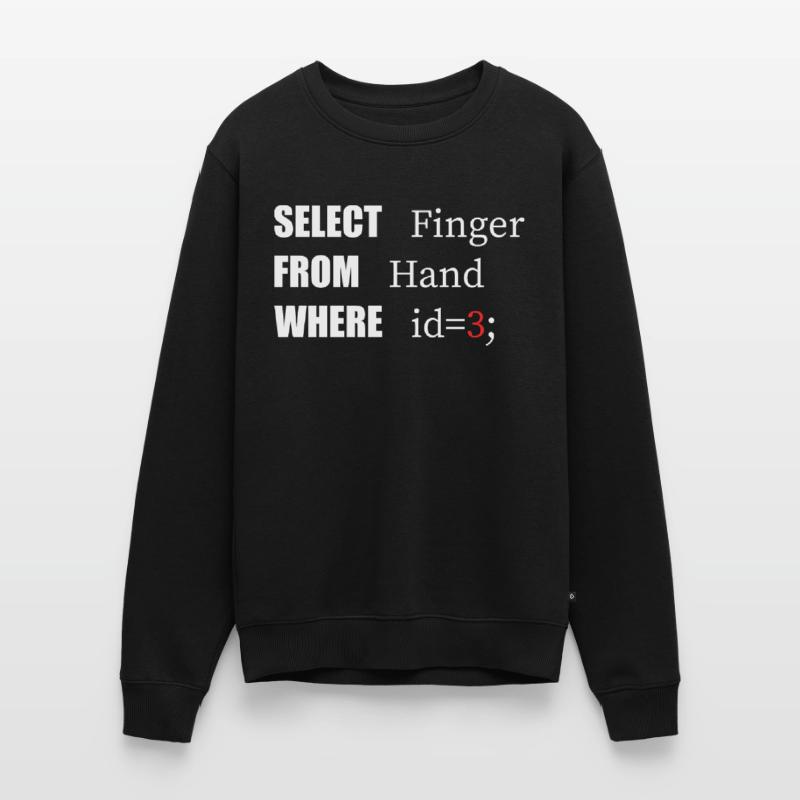 Doigt de sélection à la main, code amusant. Langage des codeurs Pull Premium bio Homme