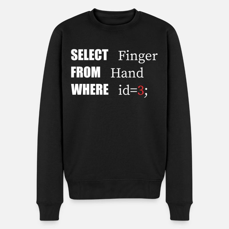 Handauswahl Finger, Lustiger Code. Programmierer-Sprache - Männer Premium Bio Pullover - Schwarz