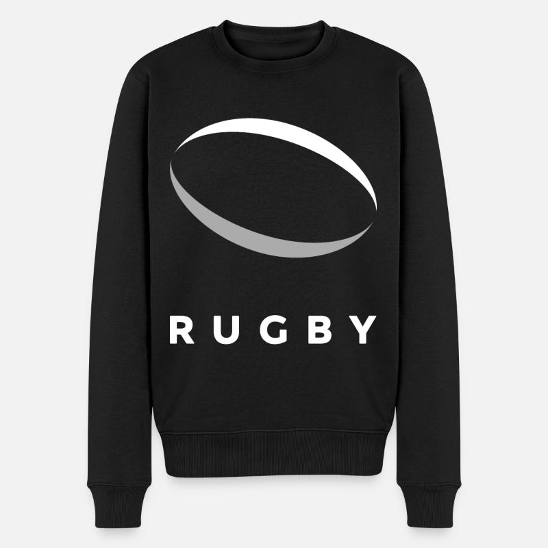 RUGBYSPORT UND RUGBYBALL - Männer Premium Bio Pullover - Schwarz