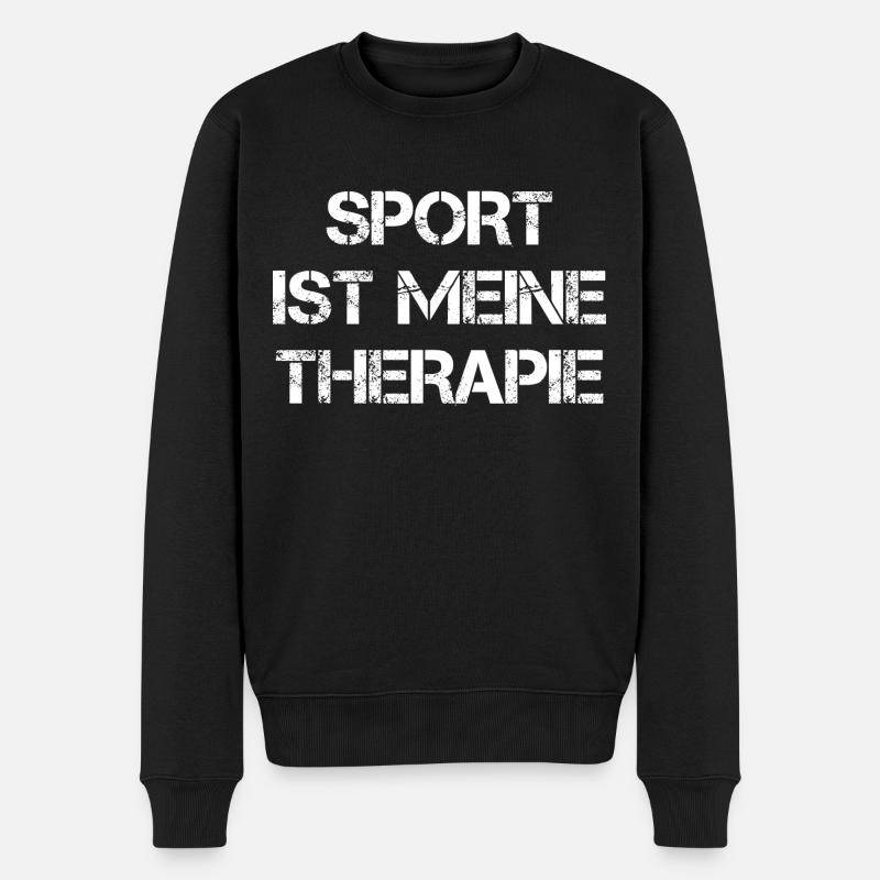 Sport Ist Meine Therapie - Männer Premium Bio Pullover - Schwarz
