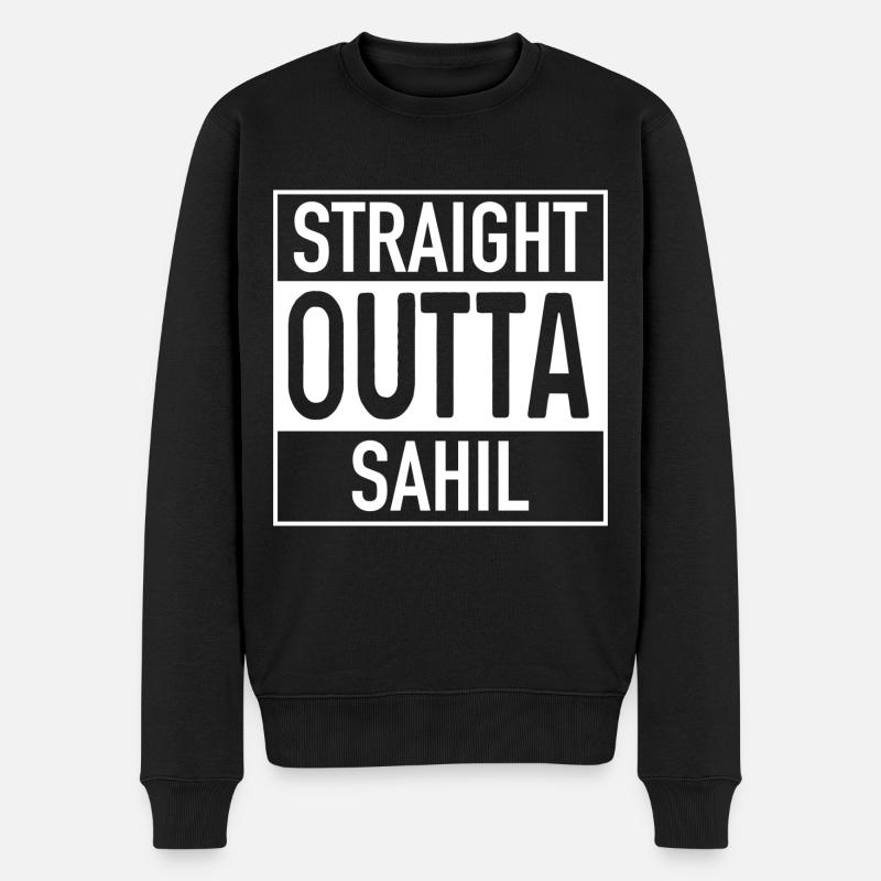 Droite OUTTA Sahil - Pull Premium bio Homme - noir
