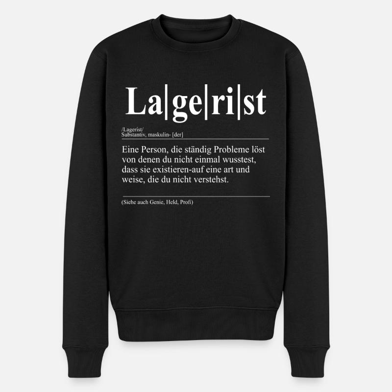 Lagerist Lustige Berufs Definition - Männer Premium Bio Pullover - Schwarz