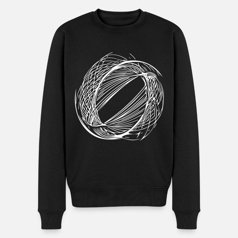 Lignes de cercle géométriques - Pull Premium bio Homme - noir